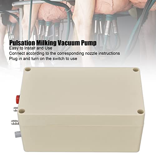 Milking Vacuum Pump, 48W Easy Installation Pulsation Milking Machine Plug and Play Transparent Nozzle Electric Milking Vacuum Pump for Livestock Products Processing (US Plug)