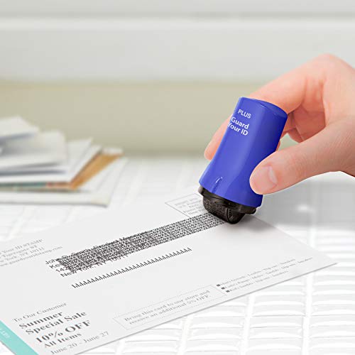 Guard Your ID Identity Theft Protection Roller Stamp for Mail & Documents - color: Blue, size: Standard