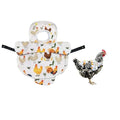 Chicken Saddle for Hens, Large Hen Saddle with Extended Shoulder, Wing & Tail Coverage Protection - Adjustable Straps, Premium Breathable Anti-Pecking Chicken Vest (1, White) - color: White