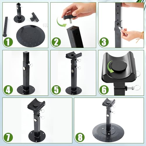 Zonon Farrier Horse Hoof Stand, Tool-Height Adjustable Metal Horse Hoof Trimming Tools, Extra-Large Base Enhances Stability, Blacksmith Farrier Stand(Black,Metal Round Base) - style: Metal Round Base
