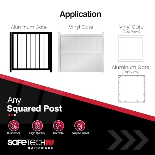 Safetech Hardware 22-inch Push Lock Magnetic Top Pull Pool Gate Latch - Key Lockable | Pool Gate Safety Latch | Vertical Self-Locking | Vinyl & Aluminum/Metal Gates, Any Square Post | SL-50TRI White - color: White, size: 22" TriLatch