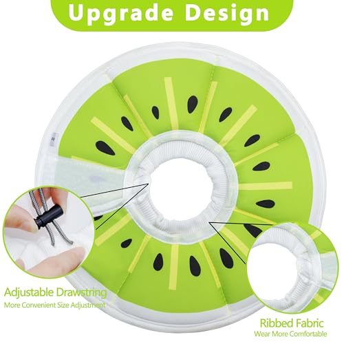 Soft Adjustable Cat Cone Collar, Comfortable Cat Recovery Collar | Suitable for Various Types of Cats,Elizabethan Neck Protective Collar for Cats After Surgery (Kiwifruit, Medium) - color: Kiwifruit, size: Medium