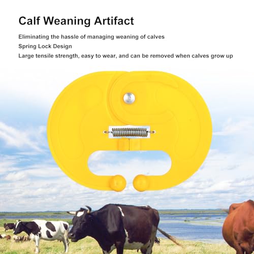 Calf Weaner Cow Nose Thorn Thick 10pcs Plastic Cattle Nose Rings Milk Sucking Preventer Yellow