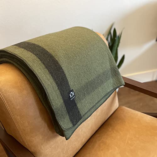 Arcturus Rainier Wool Blanket - 4.5lbs Warm, Heavy, Washable, Large | Great for Camping, Outdoors, Survival & Emergency Kits (Four Cedars) | 70% Wool, 550 GSM, Warm Even When Wet, Naturally Fire-Retardant, Triple-Washed, Home & Outdoor Adventures, 64" x 8