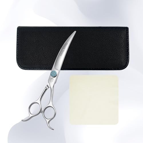 Fenice Professional Grooming Curved Shear: 30 Degree Super Curves Scissors for Dogs 7.5" Big Arc Curved Shears Made Of Japanese 440C Stainless Steel - size: 7.5", style: Curved 30°