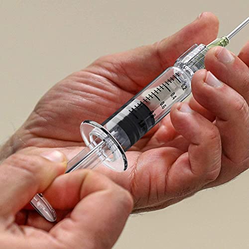 MyMed 5 Pack Borosilicate Glass Luer Lock Syringe 1ml Capacity Reusable Glass Syringes - Use for Arts and Crafts, Thick Liquids, Oils, Vet, Glue, Lab, Ink with GA Blunt Tip Pet Safe Needles - style: Classic