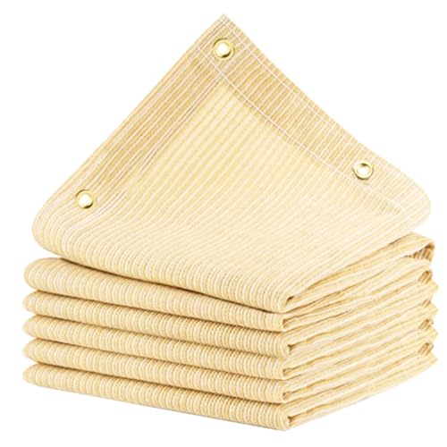 90% 10x30 FT Sun Shade Cloth, UV Resistant with Reinforced Grommets, Beige | Blocks harsh sun & UV rays while breathable HDPE mesh creates cooler outdoor spaces for pergolas, patios, gardens & backyards