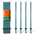 6ft Fence Posts, Pack of 10 - Sturdy Metal U-Posts & Step-in Stakes | No Digging Poles for Garden Wire Fencing and Yard Signs (Fits 5-ft Fence Mesh) - size: 6 Feet