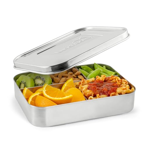 LunchBots Large Cinco Stainless Steel Kids Bento Box 5-Section 32 oz - color: Stainless Steel, size: 5 Section