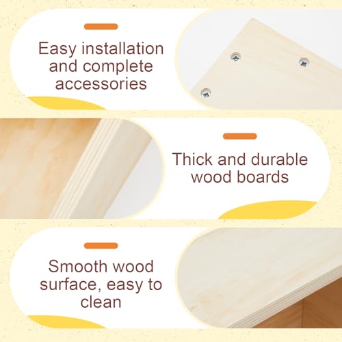 Maxcheck 1 Pack Wood Rabbit Nesting Box, 14x8x8 Inch Wooden Hutch Hideout for Breeding, Natural Burrow Den Alternative for Rabbits & Small Animals - size: 14x8x8 Inch