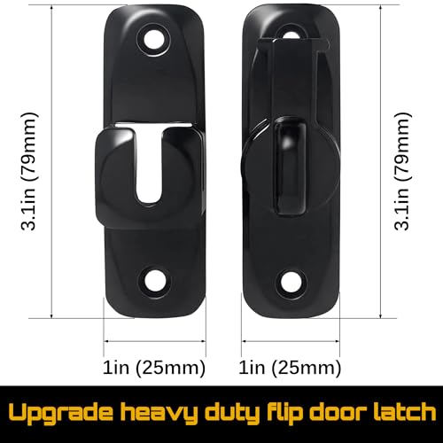 Barn Door Latch 90/180 Degree Barn Door Lock, Thickened Anti-Rust Flip Gate Latch Sliding Barn Door Lock Latch for Cabinets, Barn Door, Bathroom, Garden Doors