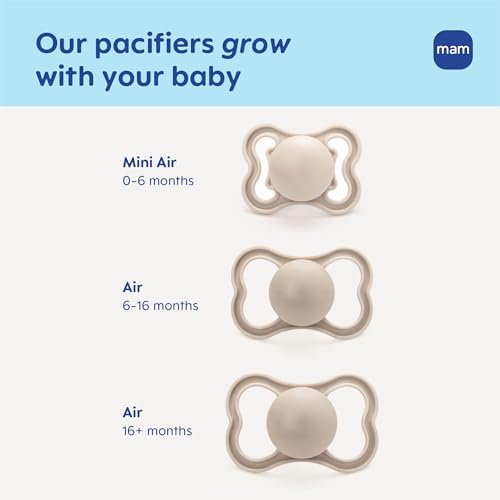 MAM Pacifier 0-6 Months Variety Pack, BPA-Free, Silicone Nipple, 3 Pack - color: Pale Mint/Cotton/Shell, size: 3 Count (Pack of 1)