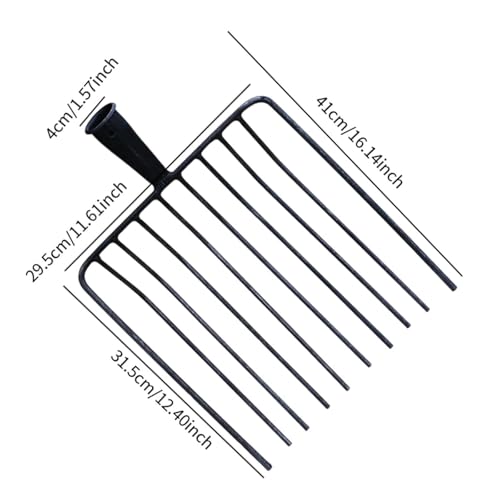 Steel Pitchfork Replacement Head, 10-Tooth Agricultural Manure Fork for Gardening and Stall Cleaning, Without Handle - color: 10 Teeth