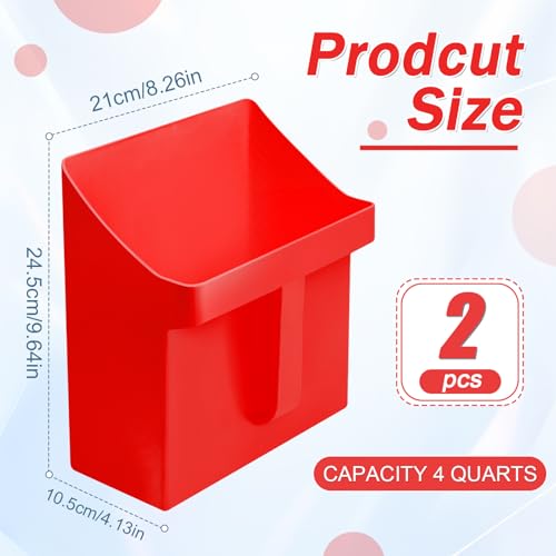 Relaxweex 2 Pcs 4 Quart Enclosed Large Feed Scoop, Red - color: Red