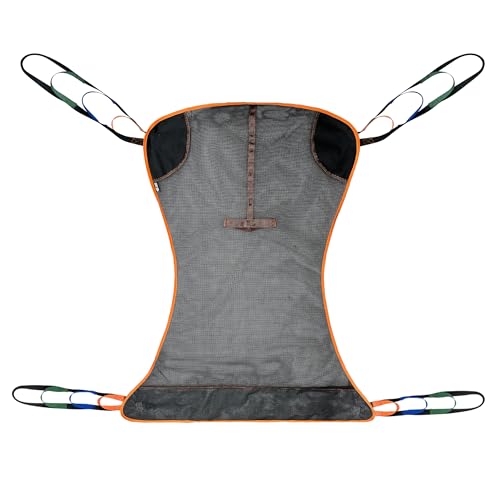 Universal Full Body Patient Lift Sling, Transfer Sling for Elderly & Disabled with Padded, Patient Aid Lift Medical Sling for Shower Bath, Transfer, Positioning and Lifting (Black) - size: L