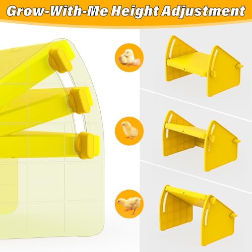 Chick Brooder Heater Plate for Baby Chicks, Ducklings & Poultry | 3-Level Adjustable Temperature Heating Plate, 8.67 x 10.63 Inches, Yellow Poultry Brooder Warmer - color: Yellow