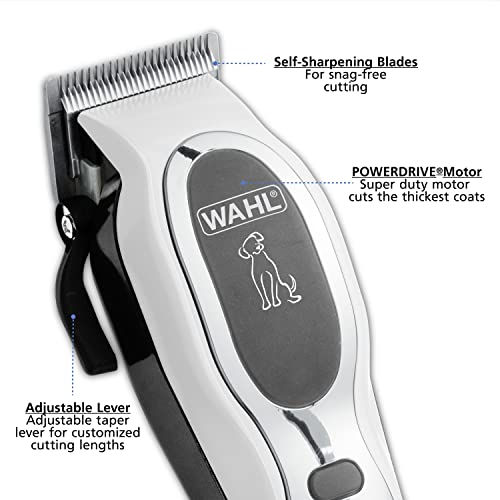 Wahl USA Pet-Pro Corded Clipper & Battery Trimmer Pet Grooming Kit for Dogs | At Home Dog Grooming For Full Hair Clipping, Face & Paw Trims, Light To Thick Coats, Brand Used By Professionals – Model 9284