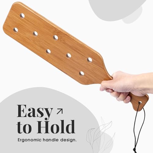 16inch Bamboo Paddle with Holes,Unfinished Wooden Paddle,1 Pack | Size : 16 x 4 x 0.6 Inches, Thickened Bamboo With Airflow Holes, Smooth Surface for Crafts and Decorating - size: 16 inch
