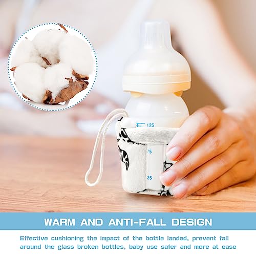 Baby Bottle Sleeve Infant Milk Bottle Pouch Thermal Cover Washable Anti Drop Baby Feeding Bottle Holder Glass Nursery Bottles Insulator Cover (Small,for 150ml bottles)