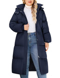 HEEKPEK Womens Plus Size Winter Coats Long Puffer Jackets Hooded Quilted Water Repellent Warm Trendy Parka Outerwear 2025 - color: Navy Blue, size: X-Large Plus