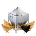 Automatic Chicken Feeder, 80lb Large Capacity Chicken Feeder, No Waste Gravity Poultry Feeder with Legs and Rain Proof Lid, Metal Outdoor Poultry Feeders for Hens, Ducks, Roosters, Free-Range Coops
