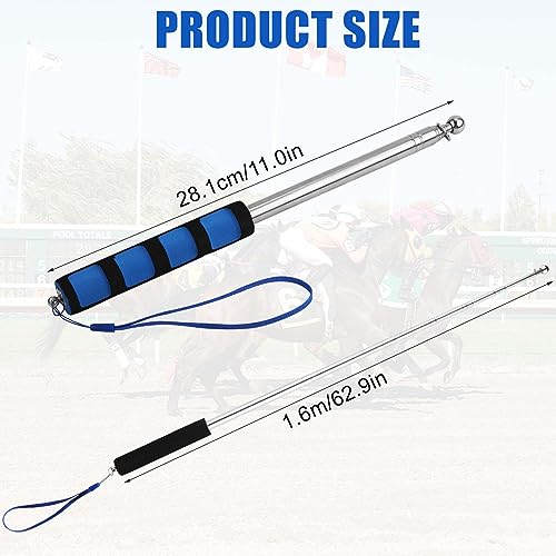 5pcs Horse Training Flags, Tour Guide Flag with 63 Inch Telescopic Flagpole Horse Training Equipment Telescopic Flag Poles Horse Flag Equestrian Training Flags