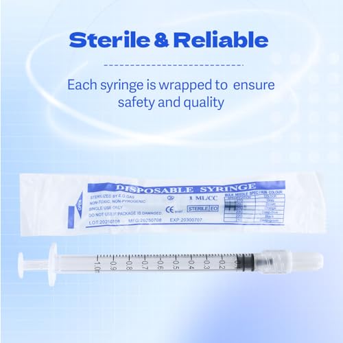 1ml Syringes Without Needles, 1cc Luer Lock Syringe - Disposable Individually Wrapped(30 Pack) - size: 1ml