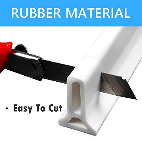 Duzzy 39 Inch Collapsible Shower Water Dam Shower Stopper Barrier and Retention System and Keeps Water Inside Threshold Dry and Wet Separation Suitable for Bathroom and Kitchen - color: White, style: 39 Inch