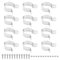 M METERXITY 12-Pack 1-1/4" Brace Bands Chain Link Fence Parts | Galvanized Steel Chain Link Brace Band with Bolts and Nuts for Fence, Gate, Posts, Rust-Resistant - size: 1-1/4"