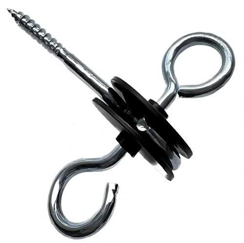 30 Pack Electric Fence Gate Handle Screw in Insulated Anchor Insulators with Double Hook / 2-Rings for Electric Fence Wood Post and Electric Fence Gate Livestock Fence Agricultural Fencing and Pasture - style: PK30 Gate Anchor Screw in Insulators