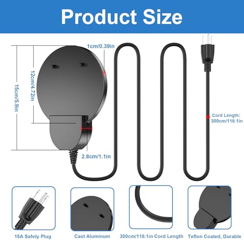 750W Deicer, Aluminum Casing – Perfect for Livestock, Poultry, Horses, Cows, and Wildlife, Providing Outdoor Drinking Solutions in Winter. A Reliable Water Trough/Tank Heater for Livestock