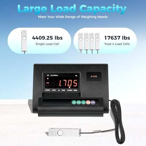 High Precision Livestock Scale Kit 5000Lbs Load | Waterproof Floor Scale, Load Weighing Indicator, Animal Scale Kit, Platform Scale Kit, For Cattle Sheep Pig Goats