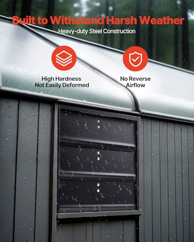 VEVOR 14 in Shutter Exhaust Fan Wall-Mount Automatic Louvers Variable Speed, Sturdy Steel Housing, Low Noise, AC Motor, 1802 CFM Ventilation and Cooling for Attic, Garage, Barn, Greenhouse, Workshop - size: 14 Inch Fan w/ Speed Controller