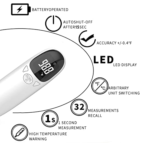 Cat & Dog Thermometer, pet Ear Thermometer, Specially Designed for Pets, Quickly and accurately detects Temperature in 1 Second (White)