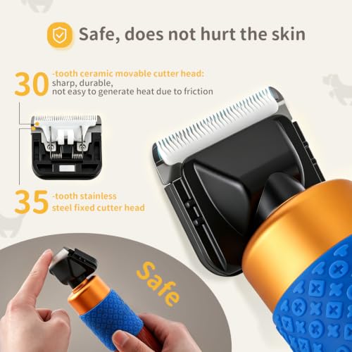 Dog Shears Clippers for Grooming Sheep Shears for Dogs With Thick Hair | 200W Pet Clipper Kit with Spare Blade, Low Noise&Vibration for Cat Sheep Dog 110-240V