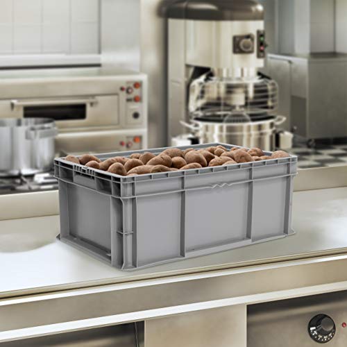 Buckhorn SW241507F101000 Plastic Straight Wall Storage Container Tote, (24-Inch x 15-Inch x 7-1/2-Inch), light grey - size: 24" x 15" x 7.5"