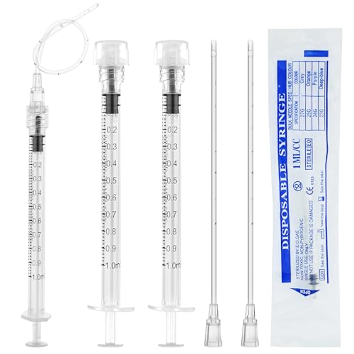 30 Pack 1ml Luer Lock Syringe - Syringes for Liquid with Soft Tube | Individually Pcakaged，Scientific Labs and Measuring, Refilling Inks - style: 1ml - 2.0mm Tube