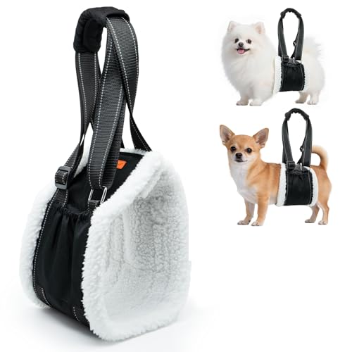 Dog Lift Harness Sling for Back Legs, Adjustable Rear Leg Support & Mobility Aid, Hip Support for Senior/Disabled Dogs, Soft Fleece Lining, Padded Handles, for CCL/ACL Surgery (Black, Medium) - size: Medium