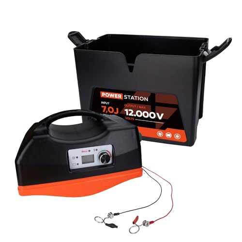 Solar Electric Fence Charger - 5 Joule Fence Energizer 25W Solar Panel Fence Energizer 12V Battery 80Miles Range Electric Fence Energizer Ideal for Livestock, Poultry, Large Animals - size: ADS5000
