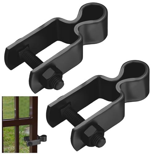 Dansydaisy 2 Pcs 1" x 1" Square Post Female Hinges 5/8'' Pintle Square Chain Link Fence Gate Post Galvanized Steel Hinge with Bolts and Nuts for Repairing and Replacing Fence Gate(Black) - color: Black, size: 1" X 1"