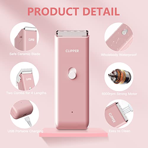 Home Professional Dog Grooming Kit Clipper Low Noise USB Rechargeable for Dog Cat - color: Ap005-pink