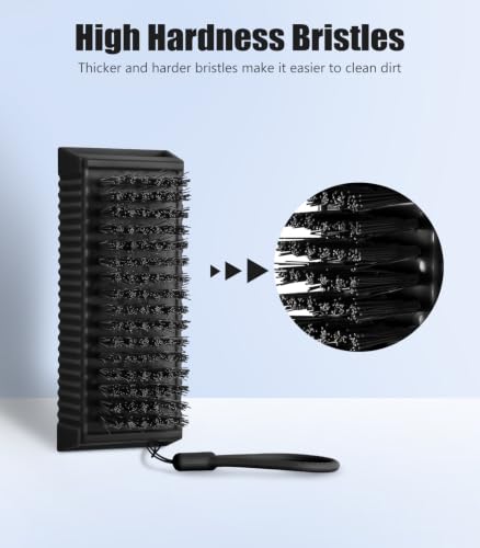 Larbois Nail Brush for Cleaning Fingernails, 2-Pack Heavy Duty Nail Brushes Remove Dirt and Paint Fingernail Brush Deep Cleaning Mechanical Nail Scrub Brush Two-Sided with Hanging Rope, Black - color: Black