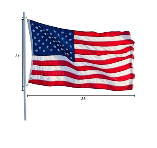 American Flag 4x6 FT Embroidered Stars, Sewn Stripes, Brass Grommets USA US Flag Polyester Long Lasting for Outdoor Use - size: 4x6 Ft Brass Grommets
