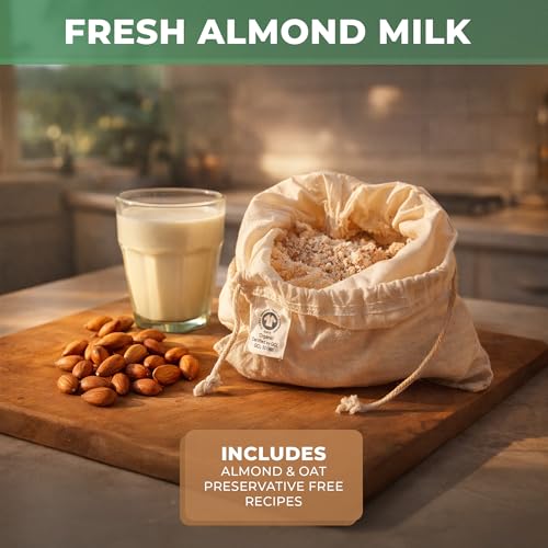 Quality Nut Milk Bags for Straining Almond Milk - 2 Pack Unbleached Organic Cotton - 12" x 12" Reusable Juice Oat Milk Cold Brew Filter Bag
