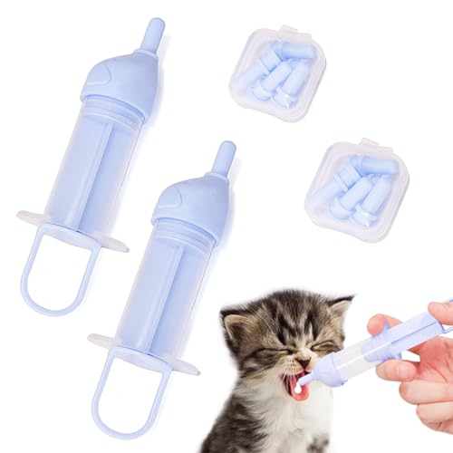 LogFaadCoi Kitten Bottle Feeding Kit for Nursing, Milk Bottles for Feeding Newborn Puppies,Anti-chocking Design,with 2 Syringes and 10pcs Replaceable Nipples (Purple) - color: Purple