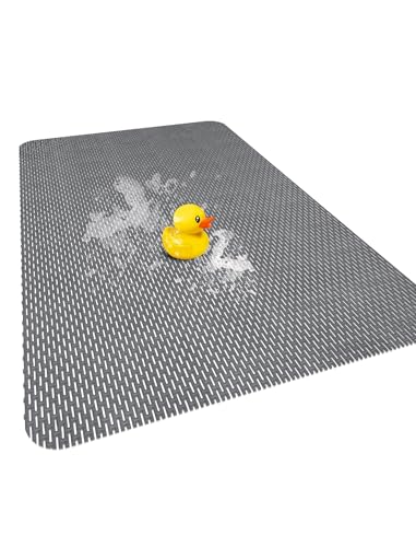 Extra Large Non Slip Shower Mat, Yonala 59.1" x 35.4" Anti Slip Oversize Shower Mat for Inside Shower, Big Trimmable PVC Shower Floor Mat for Shower Stall, Bathroom, Tub, Quick Drying Matt - size: 59.1" x 35.4" (Rectangular)
