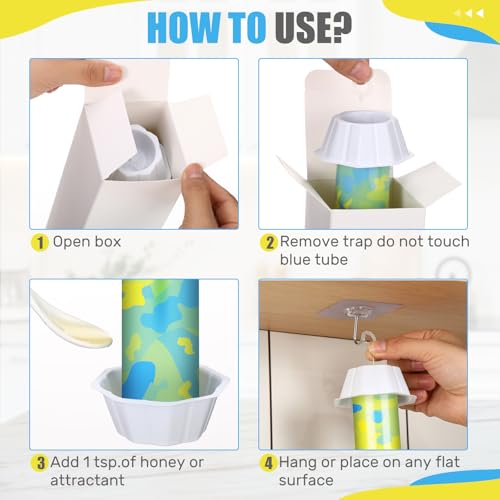 Qualirey 12 Pcs Sticky Fly Trap Fly Stick with Hanging Hook Adhesive Flying for Indoor Outdoor Trap Houseflies and Flying Insects Mosquito Bee Moth (Blue Camouflage) - style: Blue Camouflage