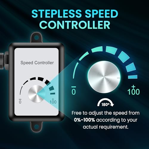 HG Power 12 Inch Attic Fan with Speed Controller, 971 CFM Shutter Exhaust Fan with EC Motor, Wall Mounted Greenhouse Fan for Shed, Basement, Gable, Chicken Coop Ventilation Use, Black - size: 12 Inch w/ Speed Controller
