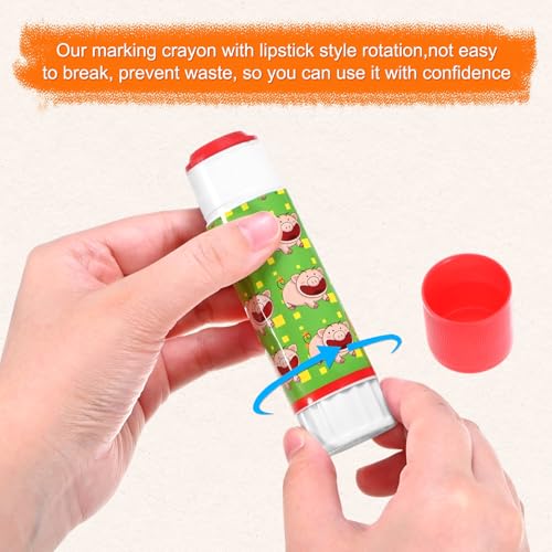 M METERXITY 3-Pack Livestock Marker, 11.4 Cm/4.5 Inches Length Medium Animal Crayons for Pig Cattle Cow Sheep Supplies, Farming Livestock Marking Accessory [Red/Green/Blue]
