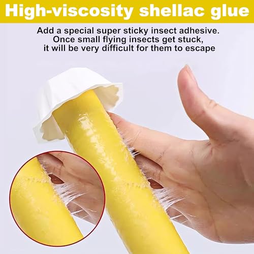Fly Stick Sticky Fly Traps for Indoors Outdoor 12pk, Sticky Hanging Fly Stick, Flying Insect Trap, wasp Trap（Yellow 12PCS） - color: yellow 12PCS